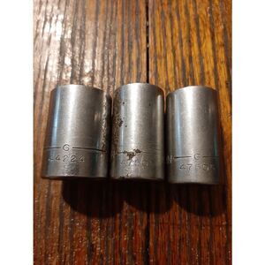 Vintage Lot 3  Craftsman Sears 5/8" 12 Point 1/2" Drive Sockets G47505 G44224 US